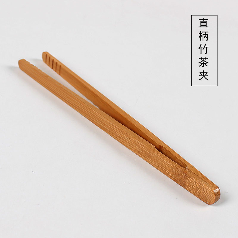 직선 손잡이가있는 대나무 차 클립