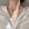 Brand necklace, chain for key bag  from pearl, pendant, silver 925 sample, internet celebrity, simple and elegant design