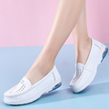 春季新款护士鞋镂空白色女鞋舒适坡跟女单鞋