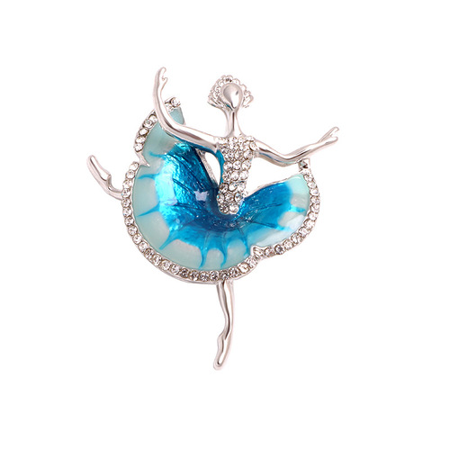 European and American oil dripping pearl corsage brooch rhinestone creative little girl gymnastics oil character brooch shirt button versatile