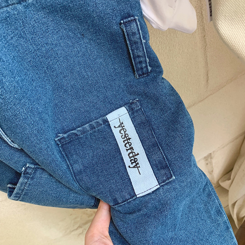 YGM 2020秋款新款童装 男女童二色背带裤