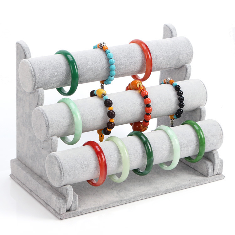 Flannel single-layer three-layer bracelet rack jewelry jewelry display rack watch bracelet rack display packaging rack jewelry box