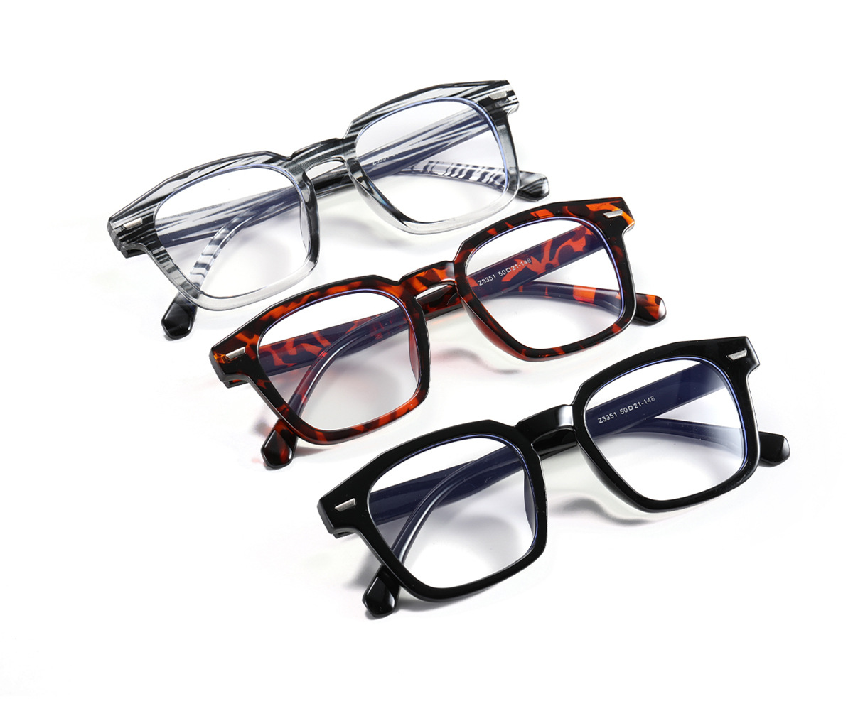 Blue Light Flat Mirror Square Frame Glasses display picture 1