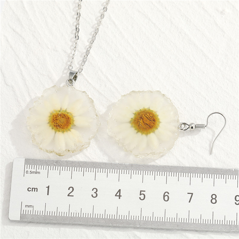 Margaritas Pendientes Sol Flor Colgante Collar Conjunto display picture 2