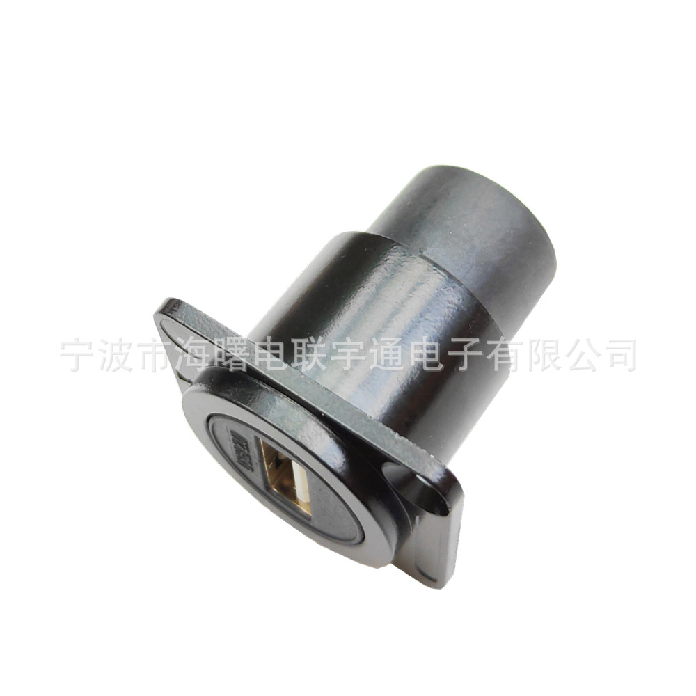 D型USB2.0面板安装机柜数据 USB插座双通连接器