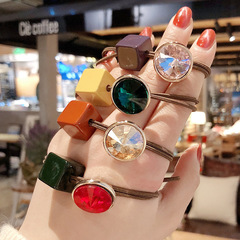 Headband same as Han Dongmen, diamond square minimalist cute hair accessory, high elasticity fresh hair tie