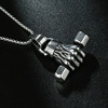 Men's necklace stainless steel, sports dumbbells for gym, pendant hip-hop style, jewelry, does not fade, punk style