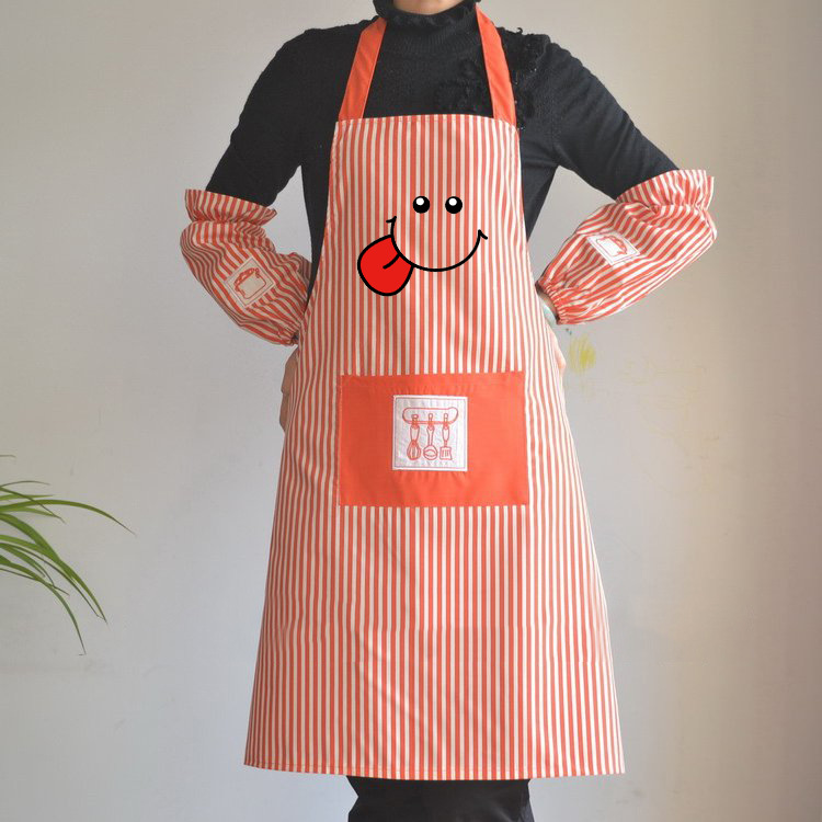 Cabeza roja + lengua-pegada (delantal + oversleeve)