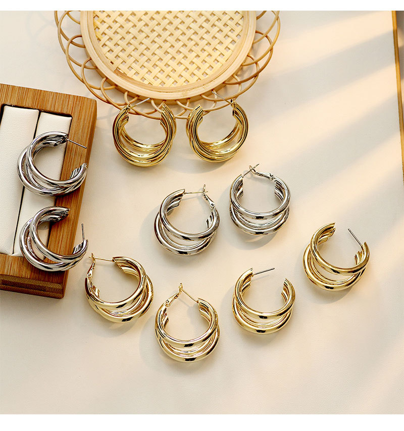 16K Real Gold Plated Plating Material Stone-Free Inlay Material Earrings Classification 1 Pair Quantity Daily Occasion 1 Pair Fashion Geometric Metal Plating Women's Earrings