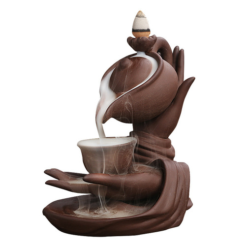 Cross-border new product Buddha hand hanging pot high flush backflow incense burner creative teapot backflow sandalwood incense burner home accessories decoration