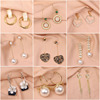 Silver needle, universal earrings with tassels from pearl, Korean style, silver 925 sample, internet celebrity, diamond encrusted
