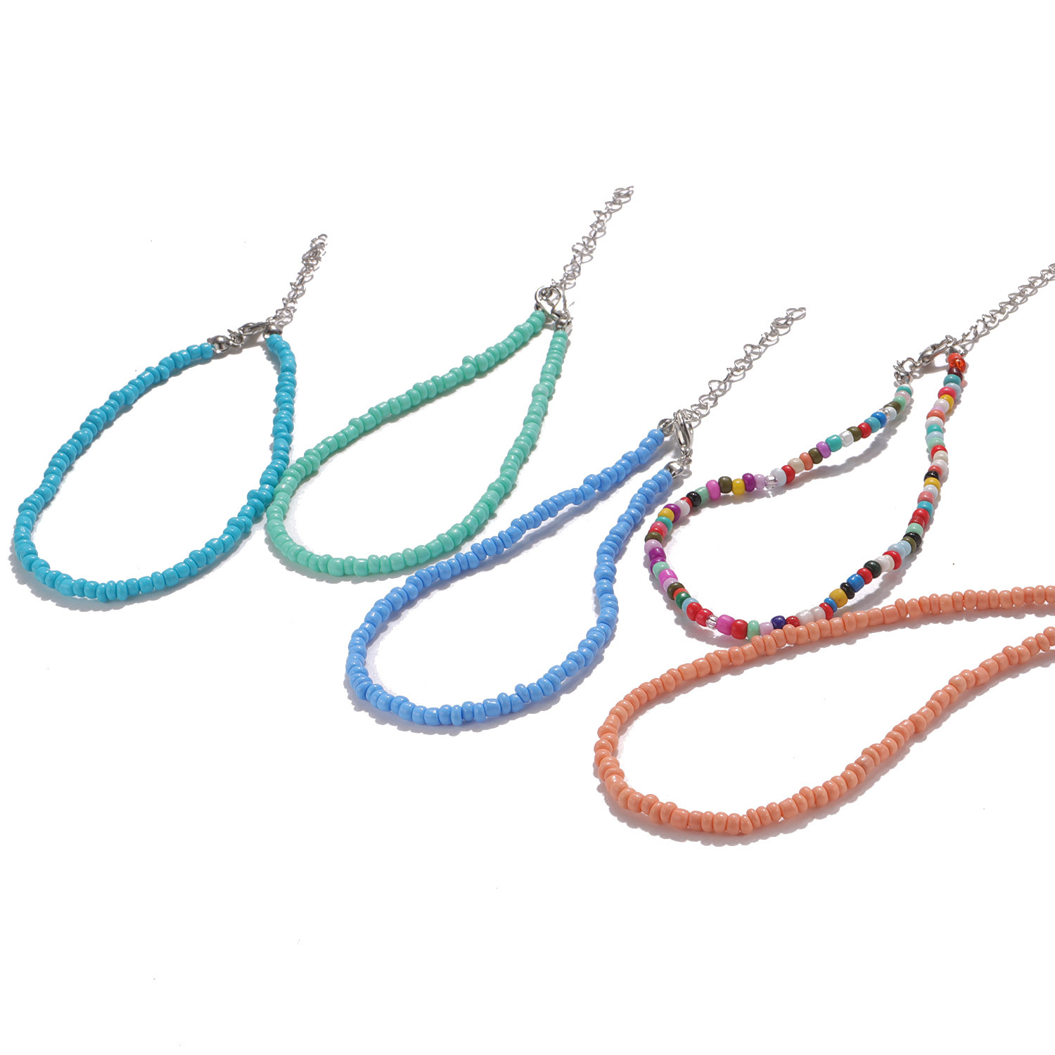 Seed Bead Material Vacation Solid Color Seed Bead Wholesale Anklet