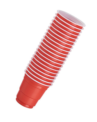 2oz红白双色杯，60ml一次性塑料杯，乒乓球游戏派对一次性杯子|ms