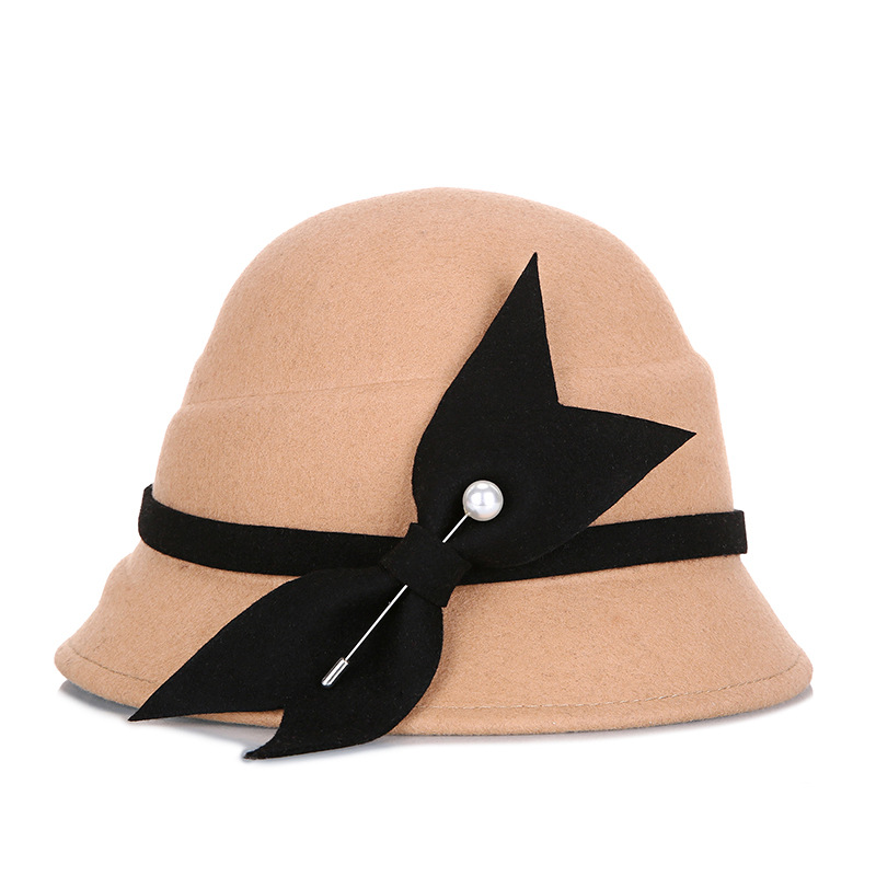 Sombrero Otoño e Invierno Nuevo estilo coreano estilo japonés lana pura de las mujeres en forma especial cálido sombrero de moda sombrero de fieltro hecho a mano al por mayor image 7