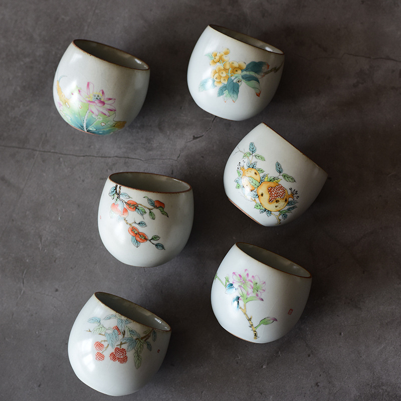 Azul y blanco Ru horno taza de té taza maestra taza de té Kung Fu taza de té de cerámica juego de té taza personal grande taza individual té