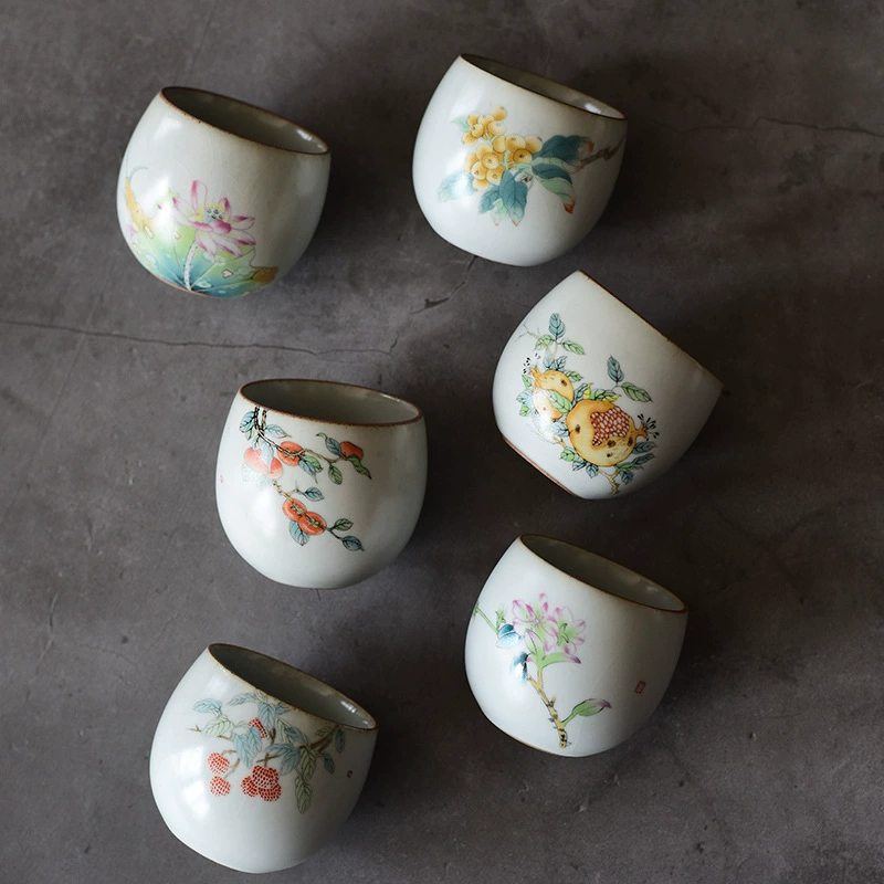 Чашка чая мастера в синезападной технике Ru Kiln, чашка мастера, кинг-фау чай, керамическая кружка чая, большой персональная чашка, единичная чашка