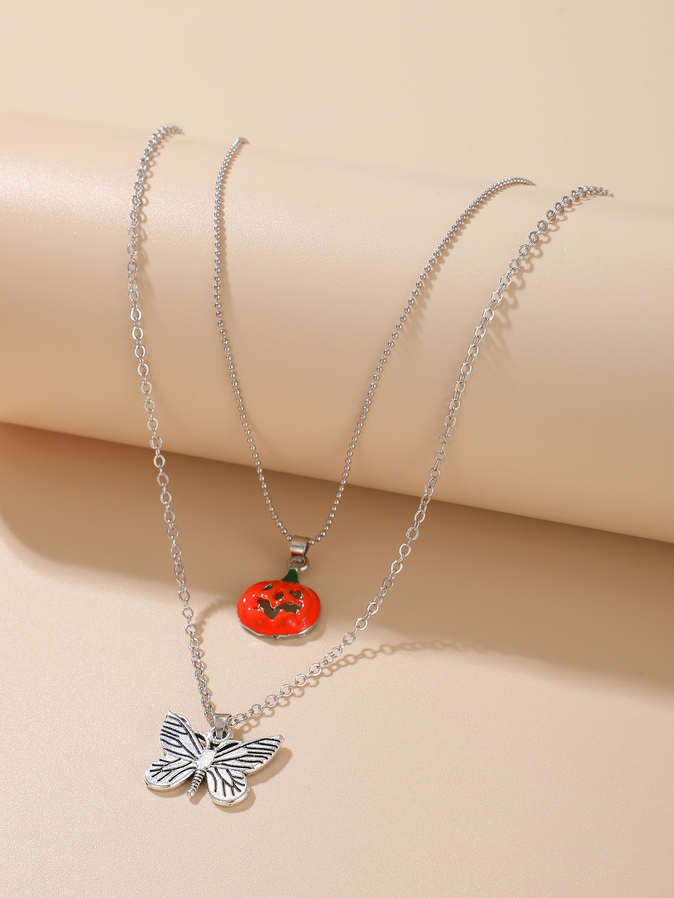 Halloween Funny  Pumpkin Ghost Bat Butterfly Pendant Women's Necklace Wholesale display picture 14