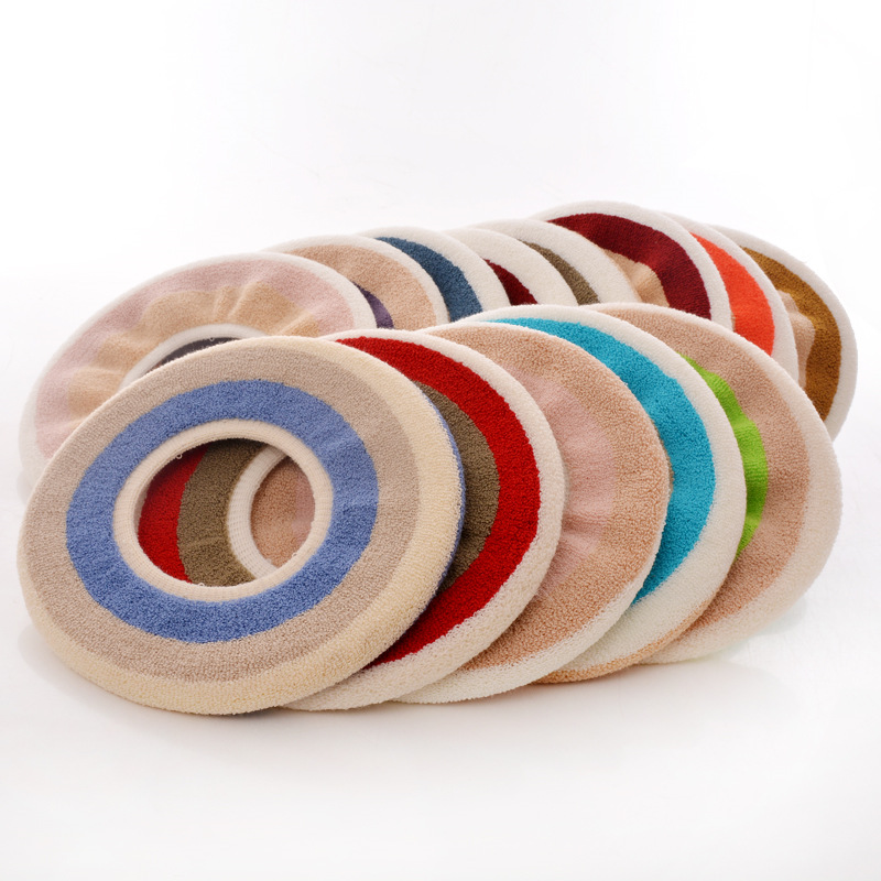 源头工厂 加厚针织马桶垫彩条坐便套毛绒马桶坐垫圈通用一件代发