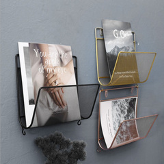 Nordic ins iron wall hanging wall bookshelf storage rack wall magazine rack simple living room book rack