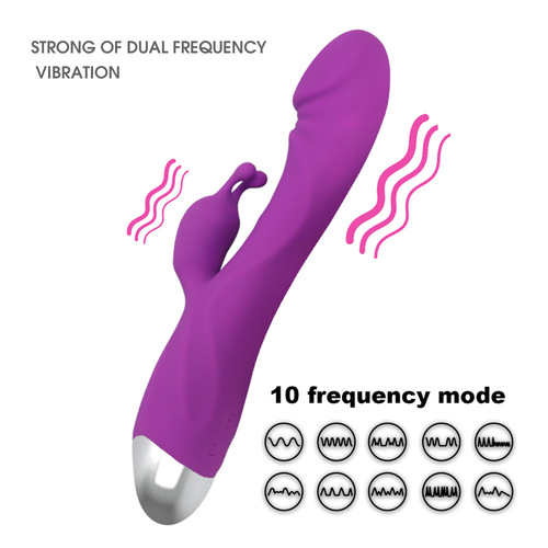 Adult products wholesale rechargeable double G-spot vibrator rabbit female silicone vibrator Amazon AliExpress