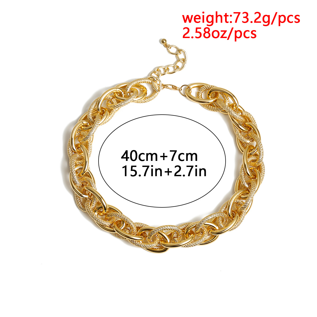 Hip-hop Punk Style Exaggerated Necklace Female Thread Chain Necklace Bracelet display picture 7