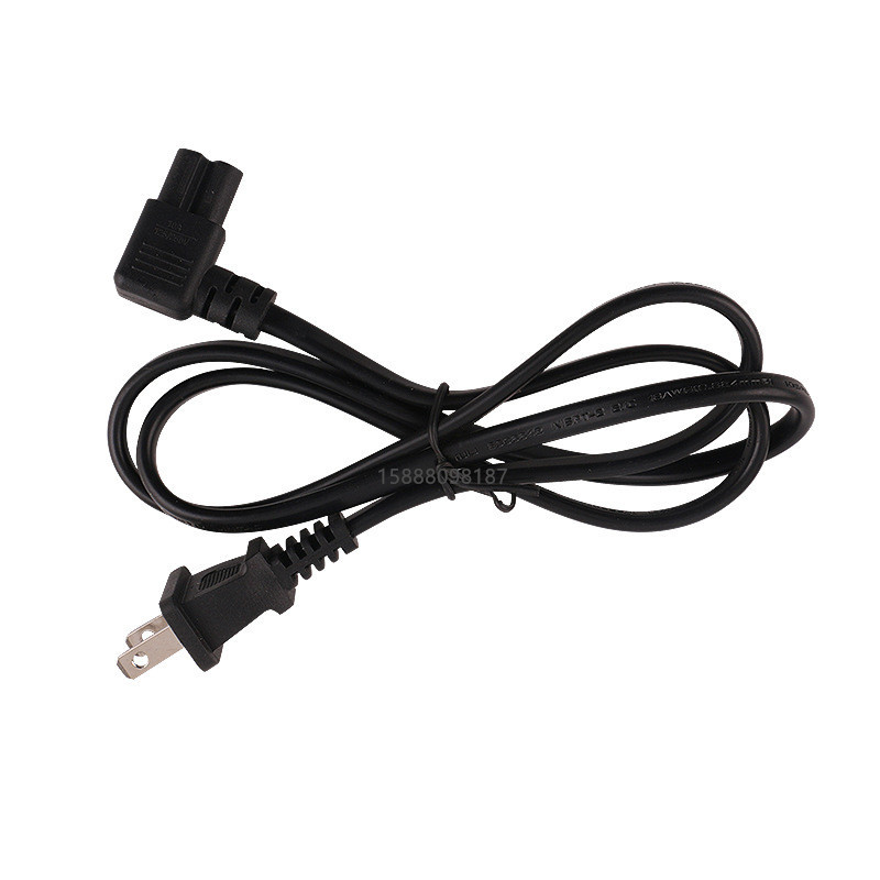 双弯头美规两插8字尾电源线美标八字尾电源线美3米带插头电源线