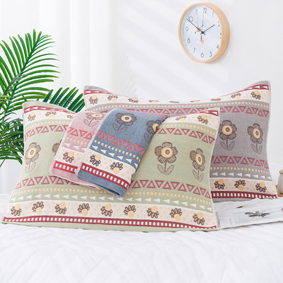 cotton material Five layer Gauze Pillowcase AB Pillow towel ventilation Sweat Simplicity Northern Europe style bedding adult Pillowcase