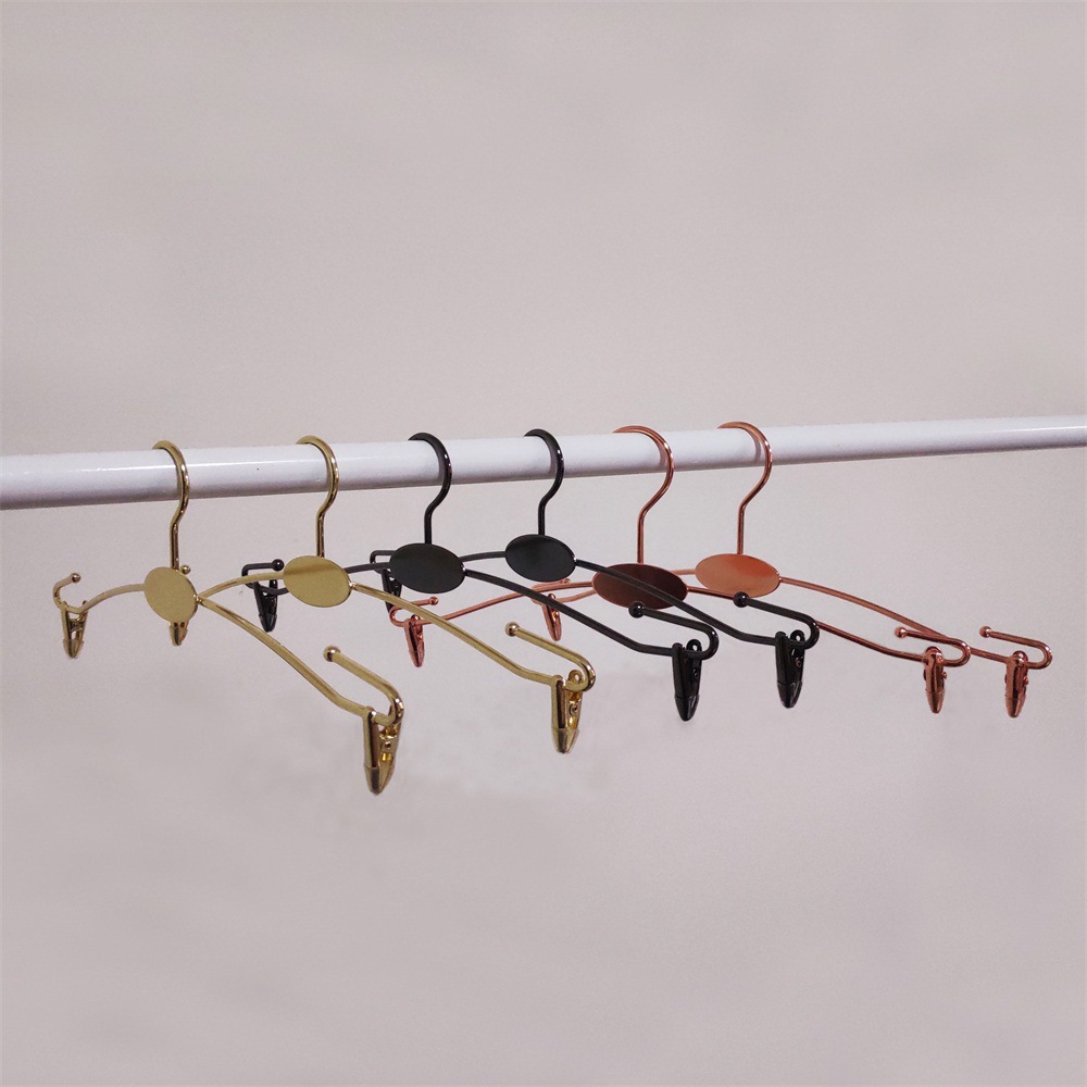 精致五金衣架内衣店女士内衣裤展示专用电镀金属文胸衣服架子防滑