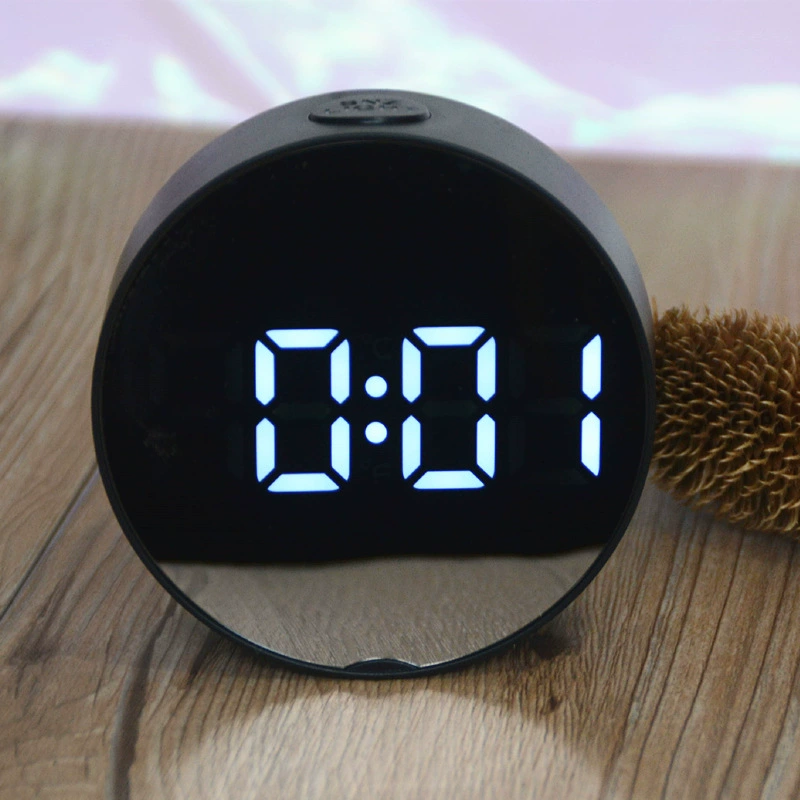 Творческий 6505/6506 Зеркальный будильник Светодиодный Часы Зеркало Будильник Батарейка Зеркало Будильник