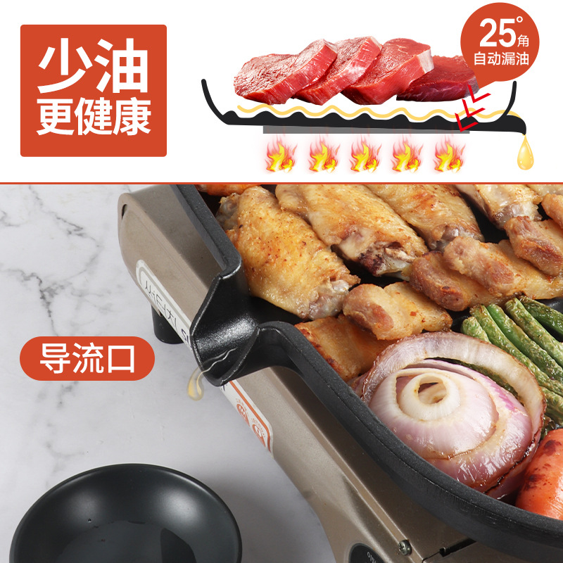 電磁爐烤肉盤家用牛排鐵板燒電陶爐燒烤盤韓式麥飯石不粘烤肉盤鍋