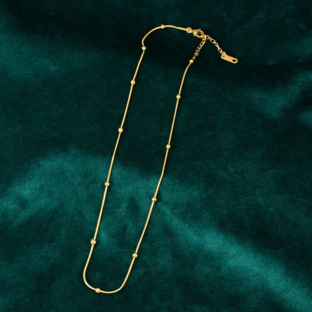 Herz Titan Stahl Eingelegte Schale Eingelegtes Gold Halskette display picture 7