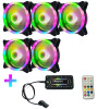 RGB Phantom color change chart fan LED dual aperture lamp Aurora 12CM desktop computer cooling fan