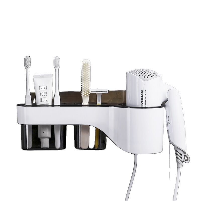 Secador de pelo eléctrico sin perforaciones personalizado, ventosa, estante de baño montado en la pared, estante de almacenamiento de secador de pelo de inodoro