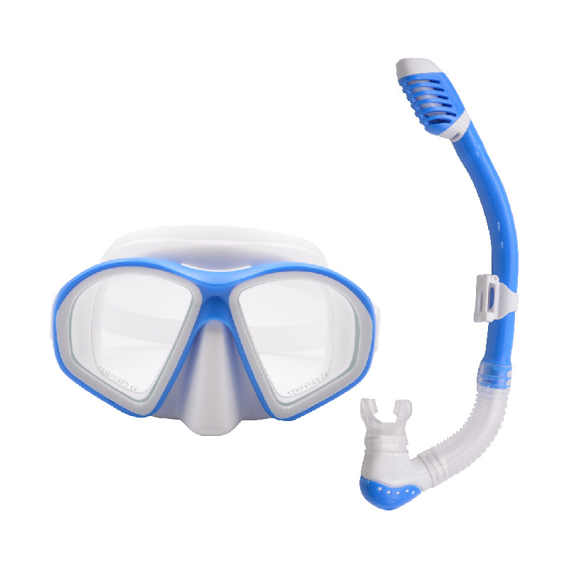 Neit Silikon-gehäerzt Glas Kanner waasserdicht Schnorchelen Zwee Schatzgesiichtsspigel Atmungsschlauch Schwammset 1056_voghion.com