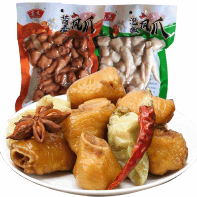 廠價多地包郵高傑開袋即食泡椒雞爪 川味特産肉制品夜市零食雞爪