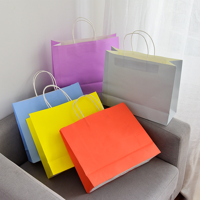 定做加厚礼品袋礼物袋手提袋服装店大号横款牛皮纸袋定制印刷LOGO