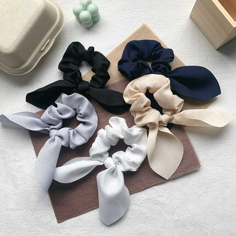 Retro Satin Bow Hair Scrunchies display picture 5