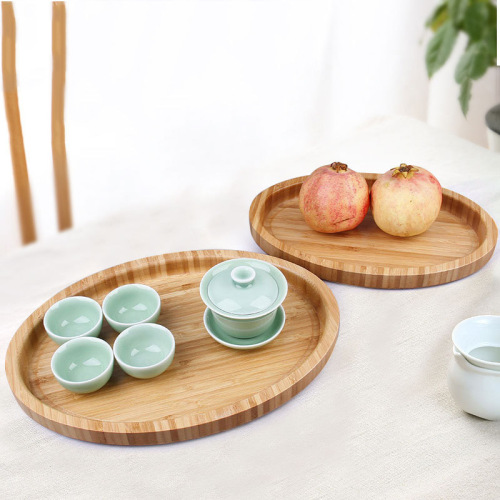 Factory direct supply Chinese oval bamboo tray household large and small multifunctional fruit tray bread dinner tray wholesale