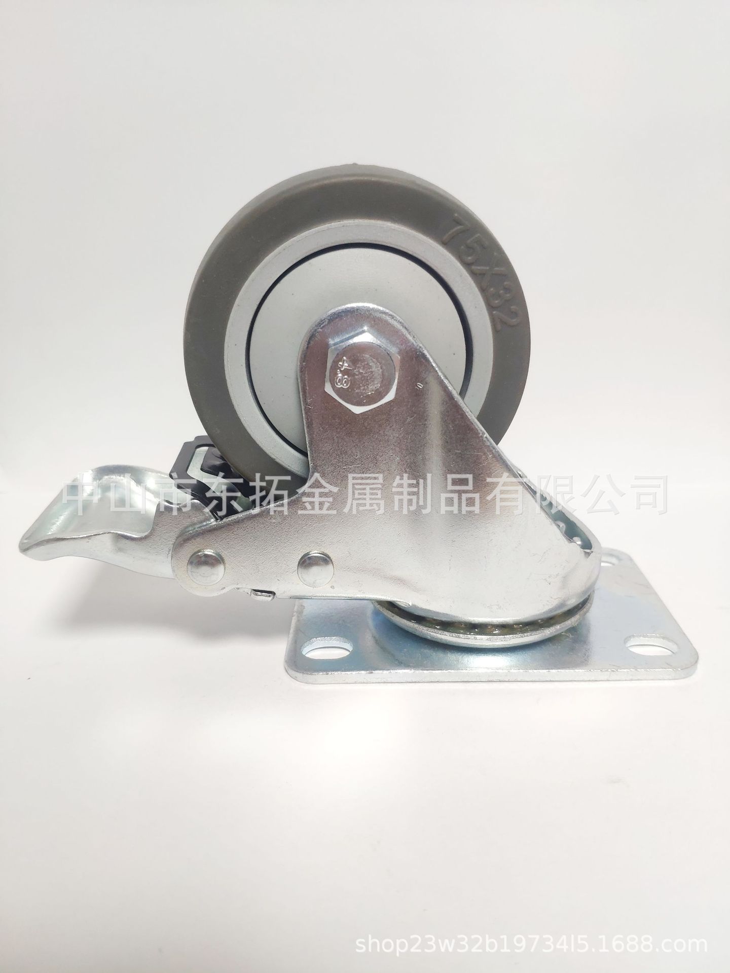 中型灰色单轴TPR脚轮3寸4寸5寸静音脚轮超市脚轮