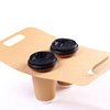 disposable portable Kraft paper portable Take-out food Mono Cup holder coffee tea with milk pack Cup holder Shelf customized