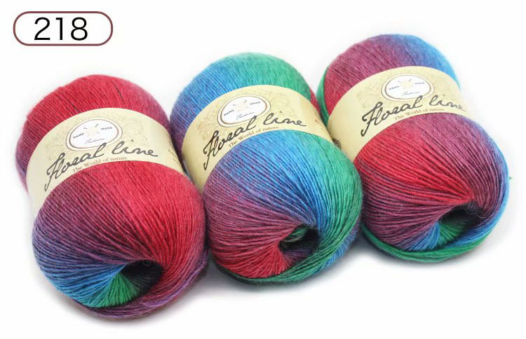 Una sola hebra sección teñida hilo degradado color lana tejida a mano bufanda sombrero lana Arco Iris lana al por mayor