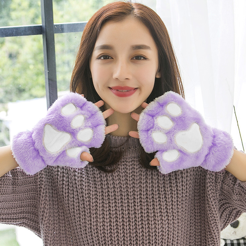 Women's Cute Cartoon Paw Print Gloves 1 Pair display picture 3
