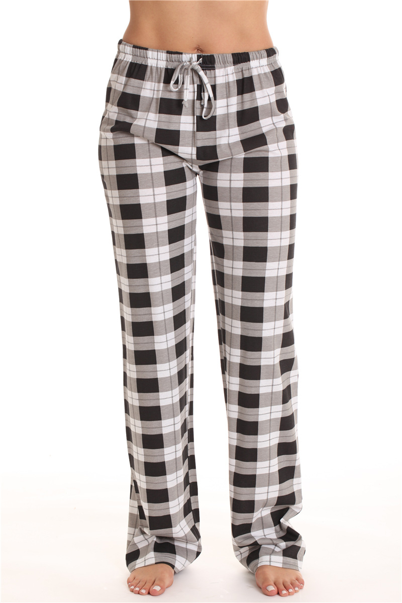 245g Weight Full Length Pants Length Spandex, Polyester Fabric Type Mid Waist Waist Line Casual Pants, Straight Pants Pants Type Stretchy Elasticity Holiday, Daily Occasion Loose Fit Type Plaid Pattern Summer, Spring Season Women's Gender Streetwear Style Women's Holiday Daily Streetwear Plaid Full Length Casual Pants Straight Pants 无