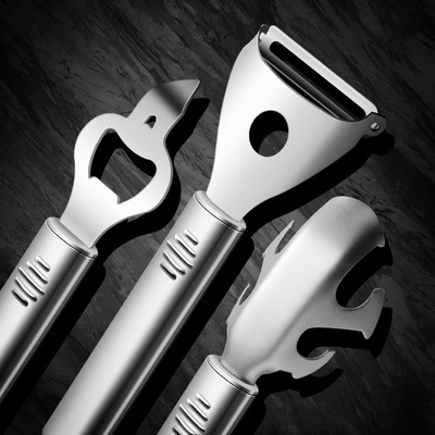 430不锈钢厨房工具套装 水果蔬菜削皮器提盘器啤酒开工具礼品定制