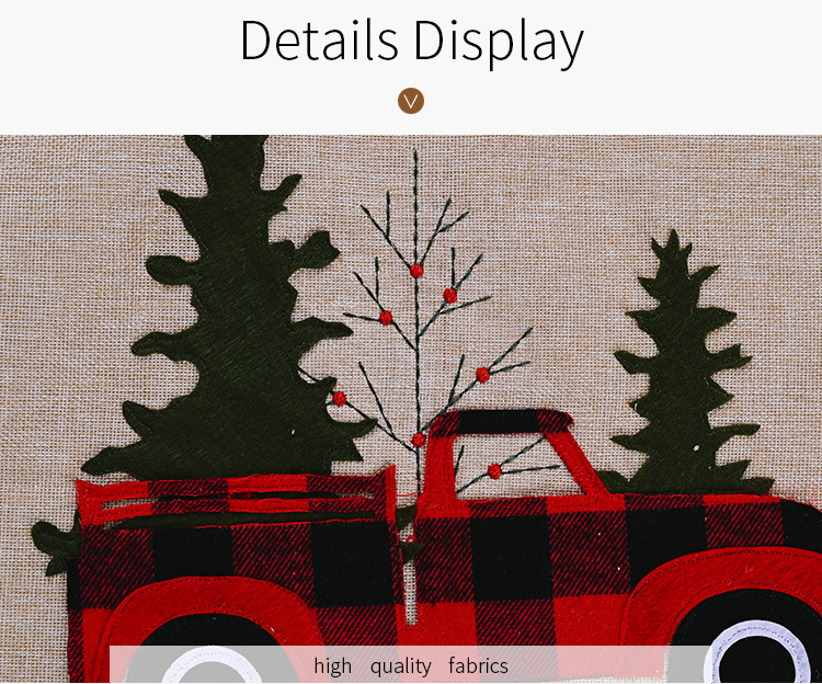 Christmas Tree Skirt Plaid Cloth Bottom Dress Up Tree Apron display picture 9