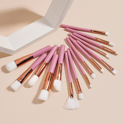 Baimei ship 15 Brush Set Pink Sector Makeup Brushes Beauty tool 15 Beauty brush