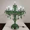 European style crystal Table lamp green Lighting Café Decorative lamp bedroom Bedside Table lamp American style Light extravagance club lamps and lanterns