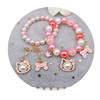 Cartoon bracelet, metal jewelry, earrings, children's set, accessory, Korean style