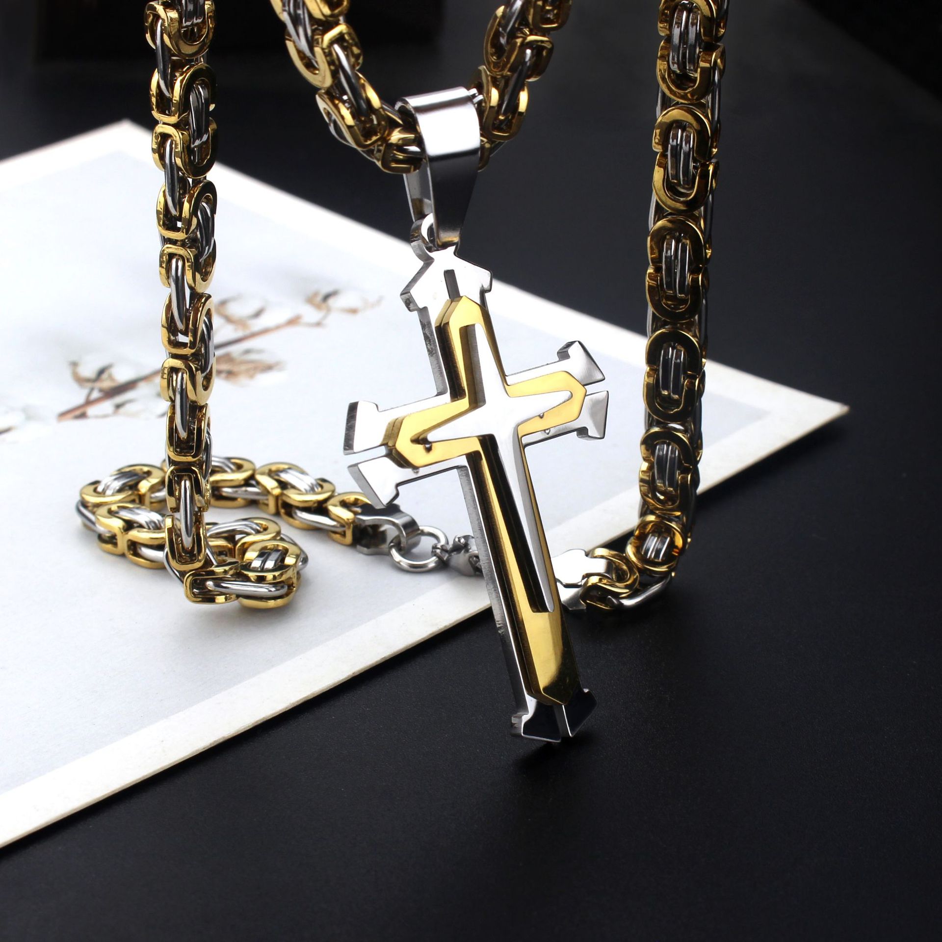 17g Weight 304 Stainless Steel Chain Material 1 Piece Quantity Original Design Cross 304 Stainless Steel Plating Men'S