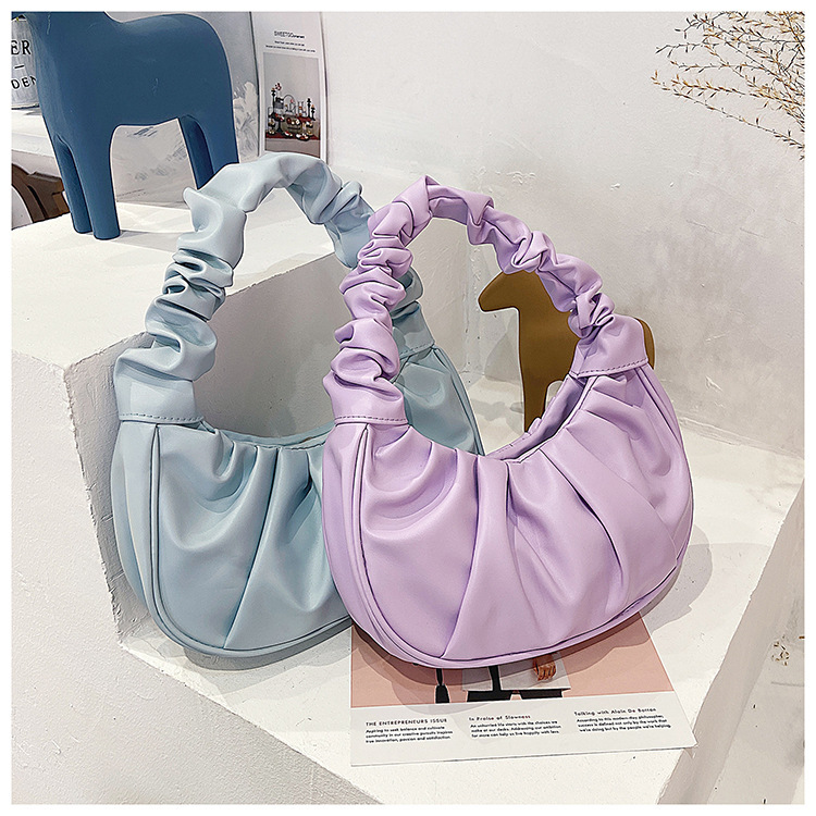 Women's Small All Seasons Pu Leather Solid Color Fashion Dumpling Shape Magnetic Buckle Underarm Bag display picture 51